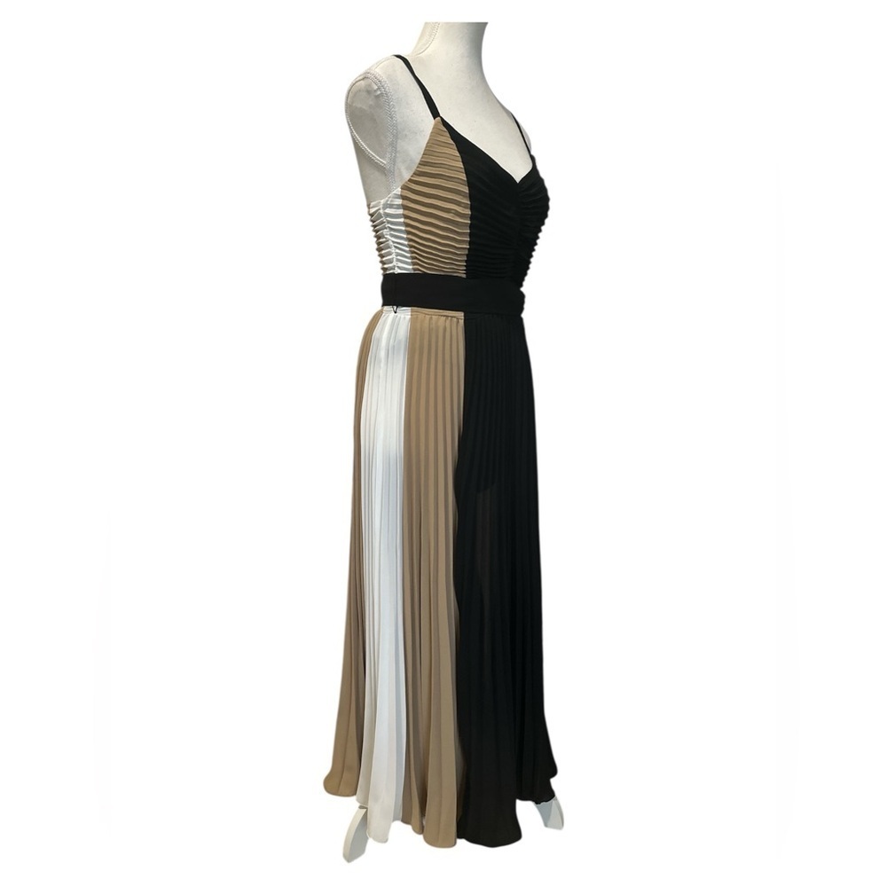 White House Black Market Colorblock Pleated Midi Dress Size 2 NWT - Picture 7 of 13